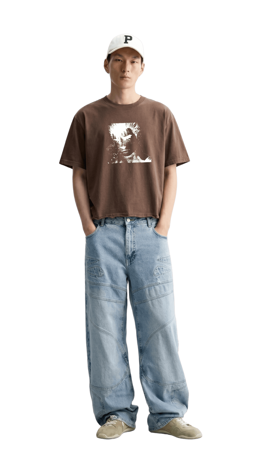 Guts Vintage Brown Boxy T-Shirt - Kind as a flower Kawaii