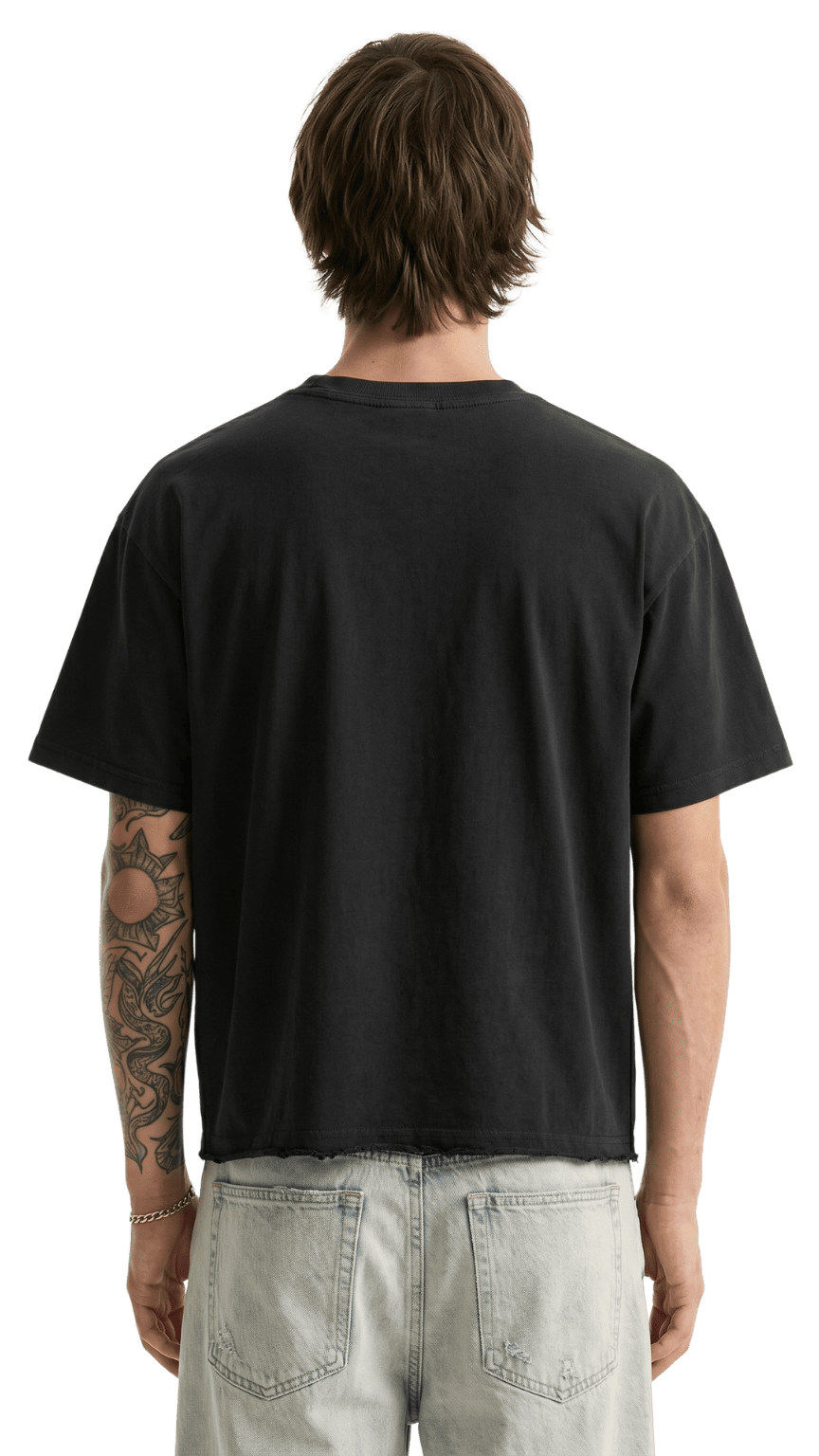 Guts Black Boxy Vintage Tee - Guts Gets Flowers Kawaii