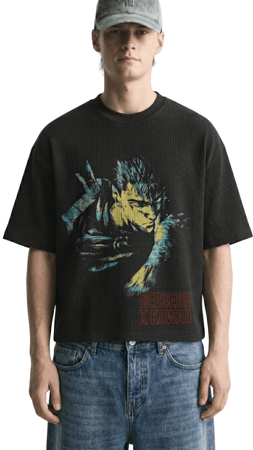 Vintage Berserk Waffle Tshirt Kawaii